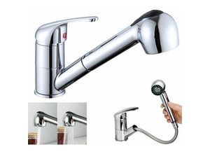 0658437172595 - Dayplus - Chrom Modern Wasserhahn Bad Ausziehbar Waschtischarmatur mit 2 Strahlen Brause