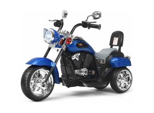 0661706104395 - 6V Elektro Motorrad mit verstellbaren Scheinwerfer Dreirad Kindermotorrad mit Sound und Hupe Elektromotorrad 25-3 km h für Kinder ab 3 Jahren Blau