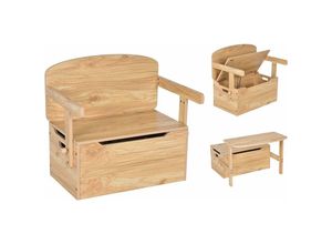 0661706129176 - 3 in 1 Kinder-Aktivitaetstisch Set mit Schreibtisch Sitzbank Aufbewahrungsbox Kinder Sitzgarnitur Holzspielzeug Bank 60x34x57cm - Costway