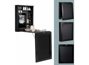 0661706160032 - Wandtisch klappbar mit Tafel Wandklapptisch Esstisch wandmontage Schwarz - Costway