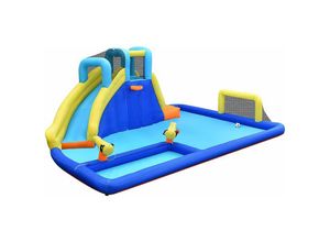 0661706165426 - Goplus - Aufblasbarer Hüpfburg Wasserpark mit Rutsch&Kletterwand&Wasserkanone&Fussballtor Planschbecken für Kinder 3-12 Jahre Spielpool im