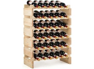 0661706178075 - Costway - Weinregal Holz für 36 Flaschen Weinstaender Flaschenregal 6 Hoehe zur Auswahl Holzregal stabil Weinschrank Flaschenstaender