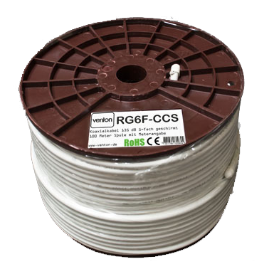 0661799829694 - Koaxial Sat Kabel RG6F-CCS 135dB 5-fach geschirmt High Quality 100m