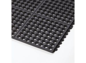 0662641017795 - Arbeitsplatzmatte für hohe Beanspruchung für trockene oder nasse Bereiche Stärke 19 mm allgemeiner Bereich LxB 910x910 mm schwarz