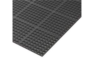 0662641658189 - Arbeitsplatzmatte für hohe Beanspruchung für trockene oder nasse feuchte Bereiche für Kontakt mit Öl Fett LxB 1630x970 mm schwarz orange