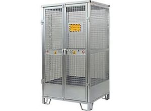 0662641929210 - Gasflaschenlager verzinkt abschließbar bis 9 12 Gasflaschen B 2100 x H 1130 x T 960 mm 155 kg stahlgrau