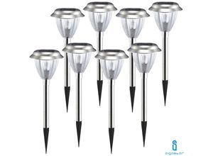 0664213399124 - Aigostar - solar led gartenleuchte 6500K stahl strassenlampe 8 stück