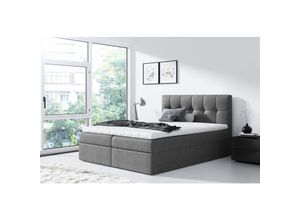 0664242531311 - Fun Moebel - Boxspringbett Schlafzimmerbett carmen 140x200cm Anthrazit