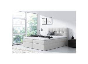 0664242531427 - Fun Moebel - Boxspringbett Schlafzimmerbett carmen 160x200cm Hellgrau