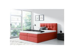 0664242531502 - Fun Moebel - Boxspringbett Schlafzimmerbett carmen 120x200cm Dunkelorange