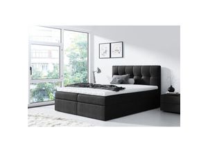 0664242531564 - Fun Moebel - Boxspringbett Schlafzimmerbett carmen 180x200cm Schwarz