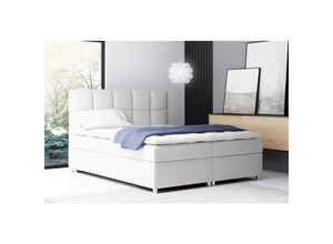 0664242531625 - Fun Moebel - Boxspringbett Schlafzimmerbett cloe 160x200cm Kunstleder Weiss