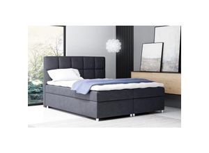 0664242531724 - Fun Moebel - Boxspringbett Schlafzimmerbett cloe 160x200cm Stoff Anthrazit