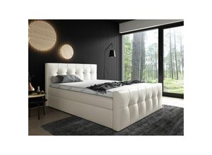 0664242533407 - Fun Moebel - Boxspringbett Schlafzimmerbett owen 120x200cm Kunstleder Creme