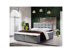 0664242537993 - Fun Moebel - Boxspringbett Schlafzimmerbett kerlon 180x200cm Grau inklBettkasten