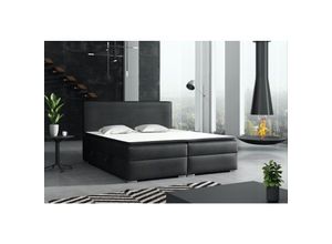 0664242541907 - Fun Moebel - Boxspringbett Schlafzimmerbett dorian 180x200cm Vintage Schwarz