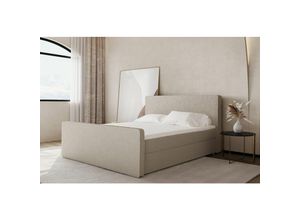 0664242550268 - Fun Moebel - Boxspringbett Schlafzimmerbett celes 180x220cm Stoff Ascot Beige