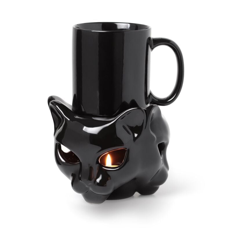 0664427053355 - Tasse mit Tassenwärmer Katze Tasse schwarz