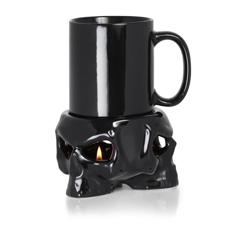 0664427053379 - Tasse mit Tassenwärmer Skull Tasse schwarz