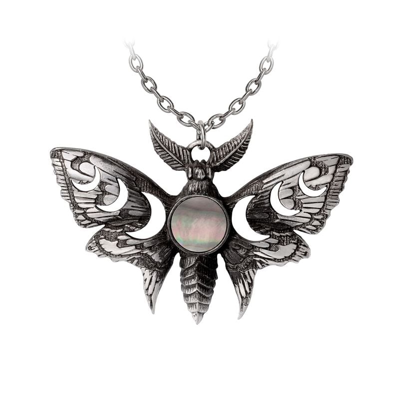 0664427055243 - Lunar Moth Halskette schwarz silberfarben