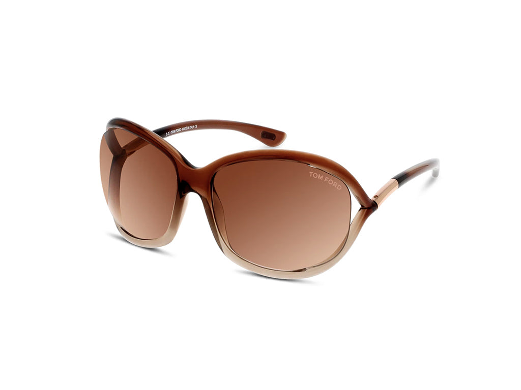 0664689462490 - TOM FORD Damen FT0008 JENNIFER 38F Gläser SONNENBRILLEN Injiziert Bronze Braun Geometrisch Normal Schattiert