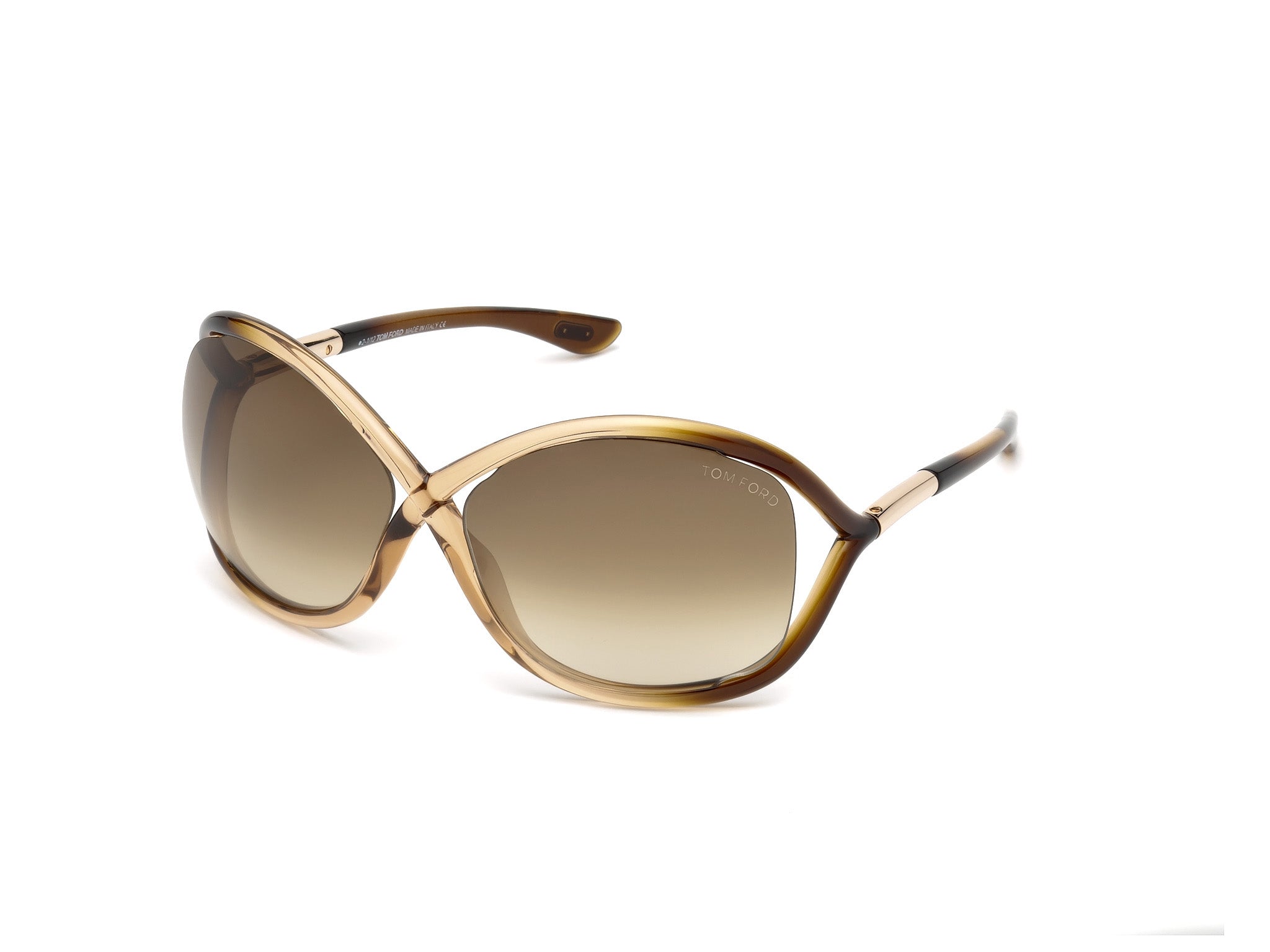 0664689462520 - TOM FORD Damen FT0009 Whitney 74f Gläser SONNENBRILLEN Injiziert Rosa Braun Geometrisch Normal Schattiert