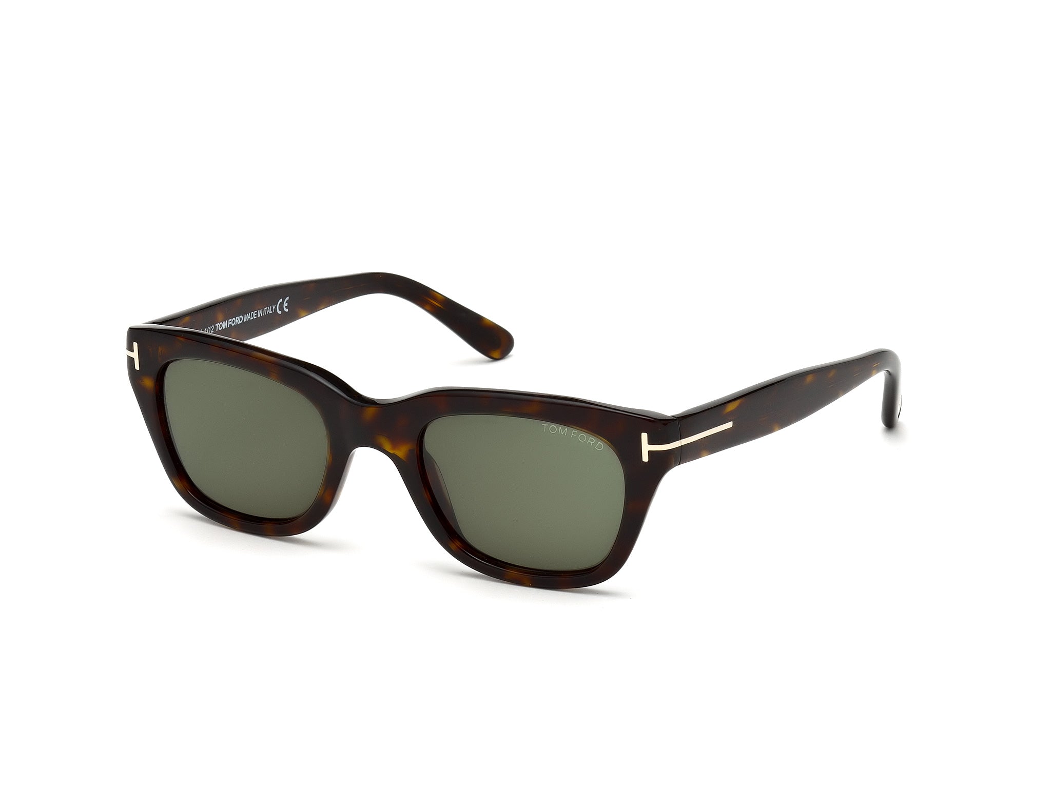 0664689520084 - TOM FORD Herren FT0237 SNOWDON 52N Gläser SONNENBRILLEN Acetat Havanna Grün Quadratisch Normal