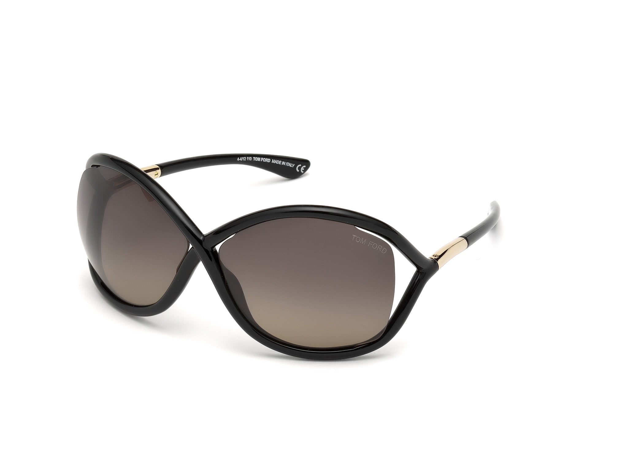 0664689583669 - TOM FORD Damen FT0009 Whitney 01d Gläser SONNENBRILLEN Injiziert Schwarz Rauch Geometrisch Polarisiert