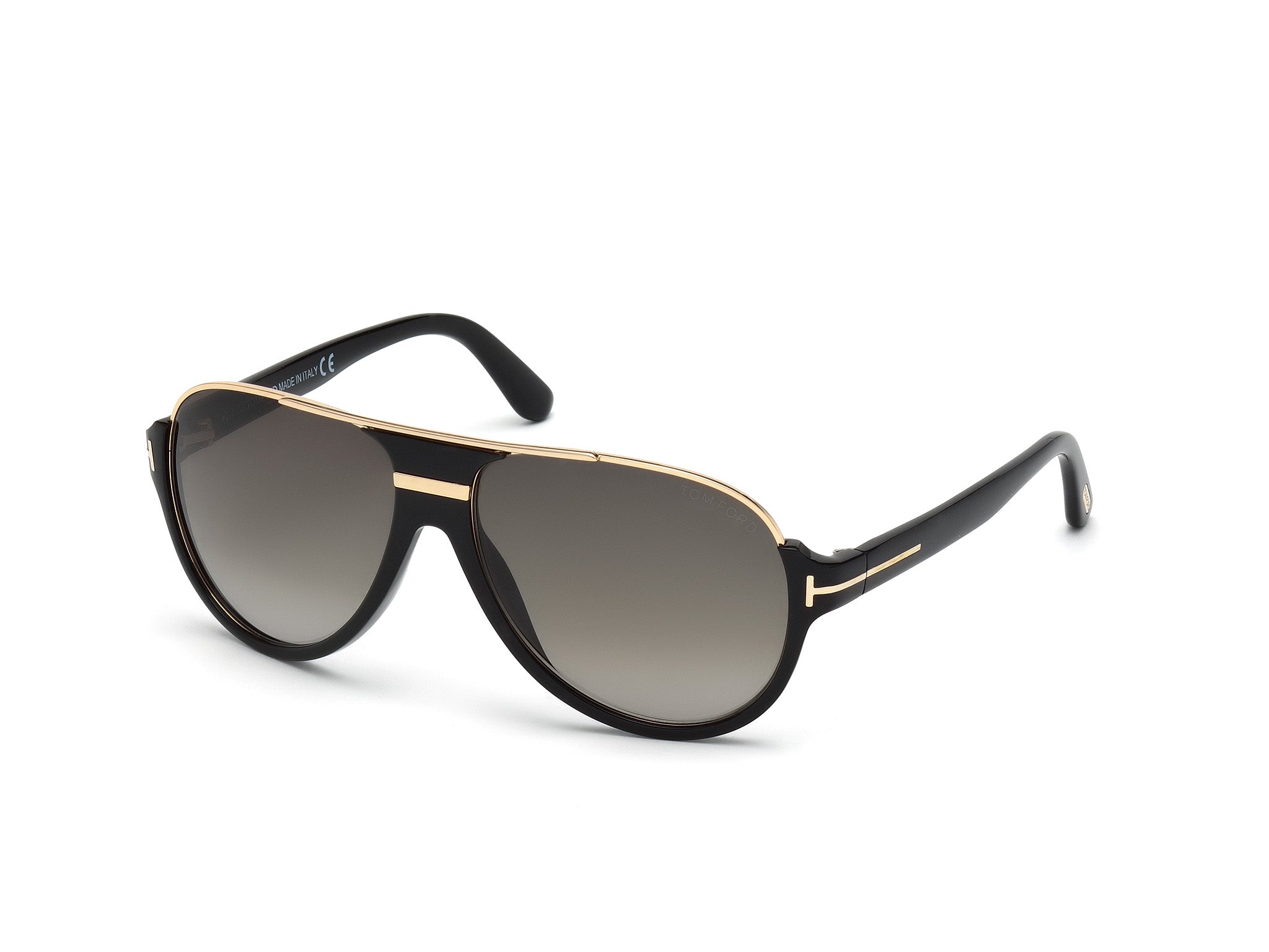 0664689602865 - TOM FORD Herren Ft0334 Dimitry 01p Gläser SONNENBRILLEN Acetat Schwarz Grün Pilot Normal Schattiert