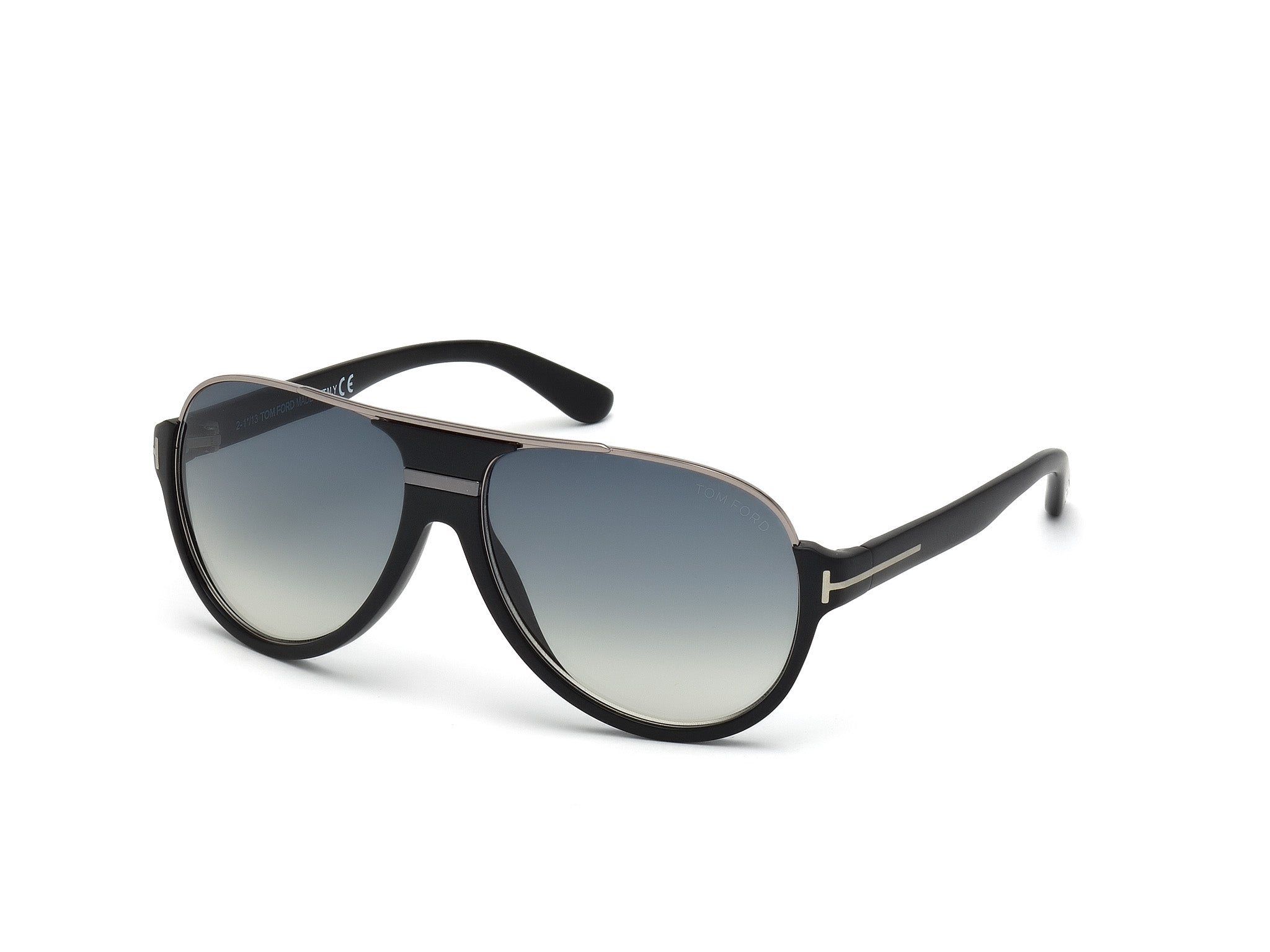 0664689602872 - TOM FORD Mann Ft0334 Dimitry 02W Gläser SONNENBRILLEN Acetat Black-opaco Blau Pilot Normal Schattiert