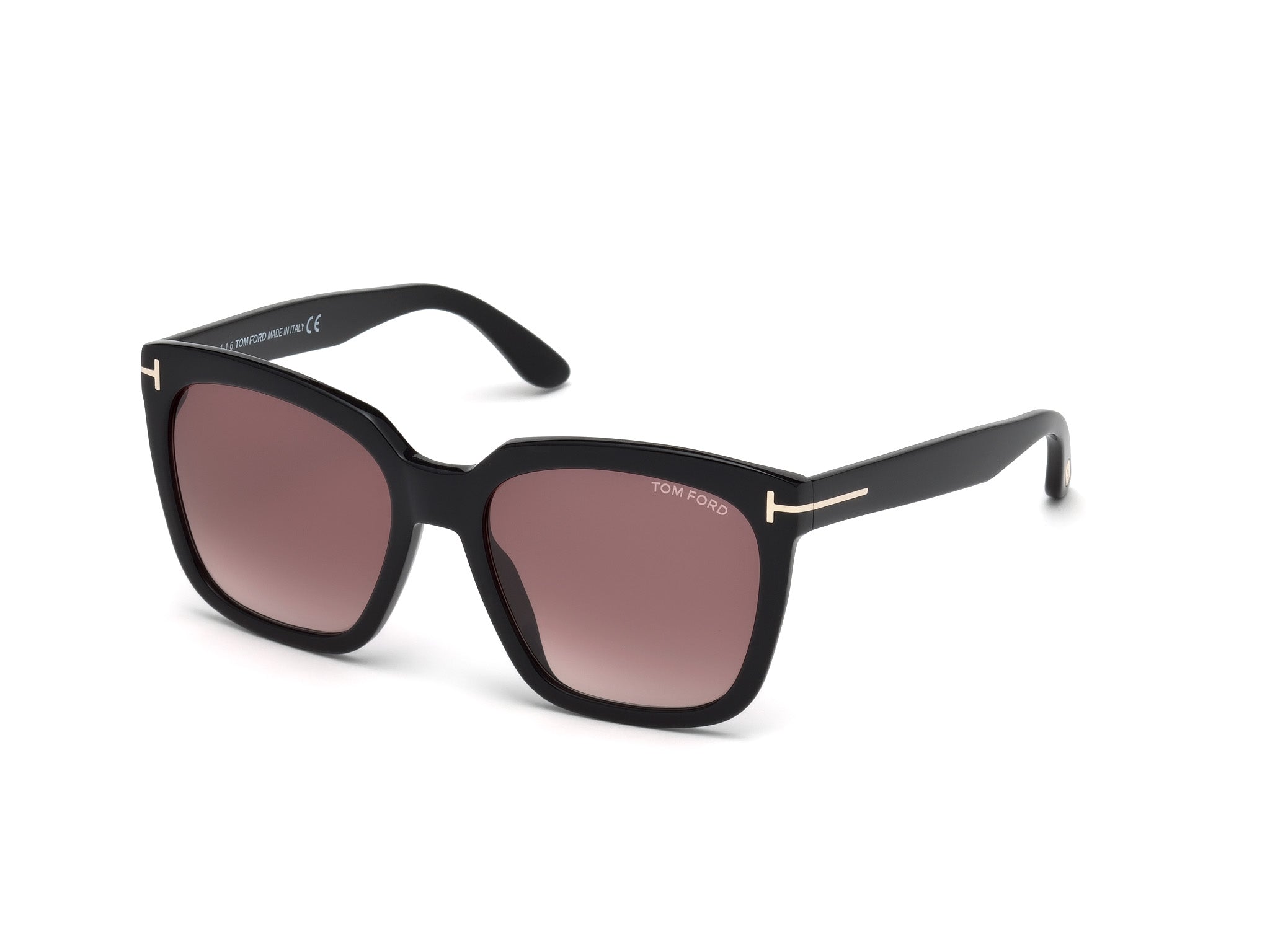 0664689828753 - TOM FORD Damen FT0502 AMARRA 01T Gläser SONNENBRILLEN Acetat Schwarz Bordeaux Geometrisch Normal Schattiert