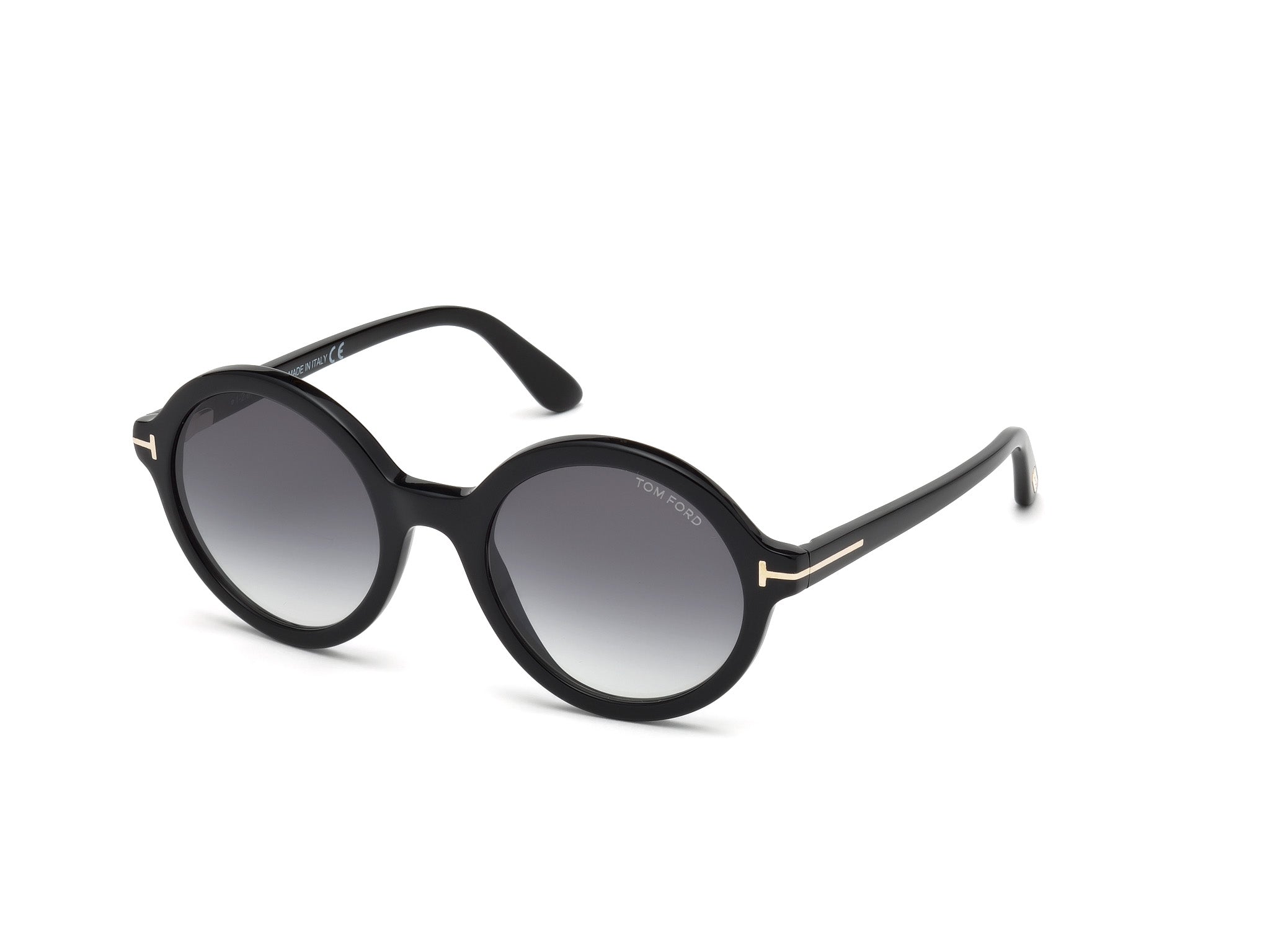 0664689897254 - TOM FORD Frau FT0602 Nicolette-02 001 Gläser SONNENBRILLEN Acetat Schwarz Grau Kreisel Normal Schattiert