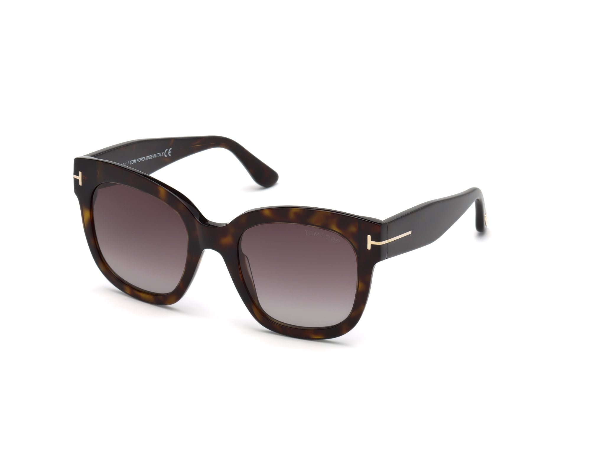 0664689929313 - TOM FORD Damen FT0613 BEATRIX-02 52T Gläser SONNENBRILLEN Acetat Dunkler Havanna Bordeaux Geometrisch Normal Schattiert