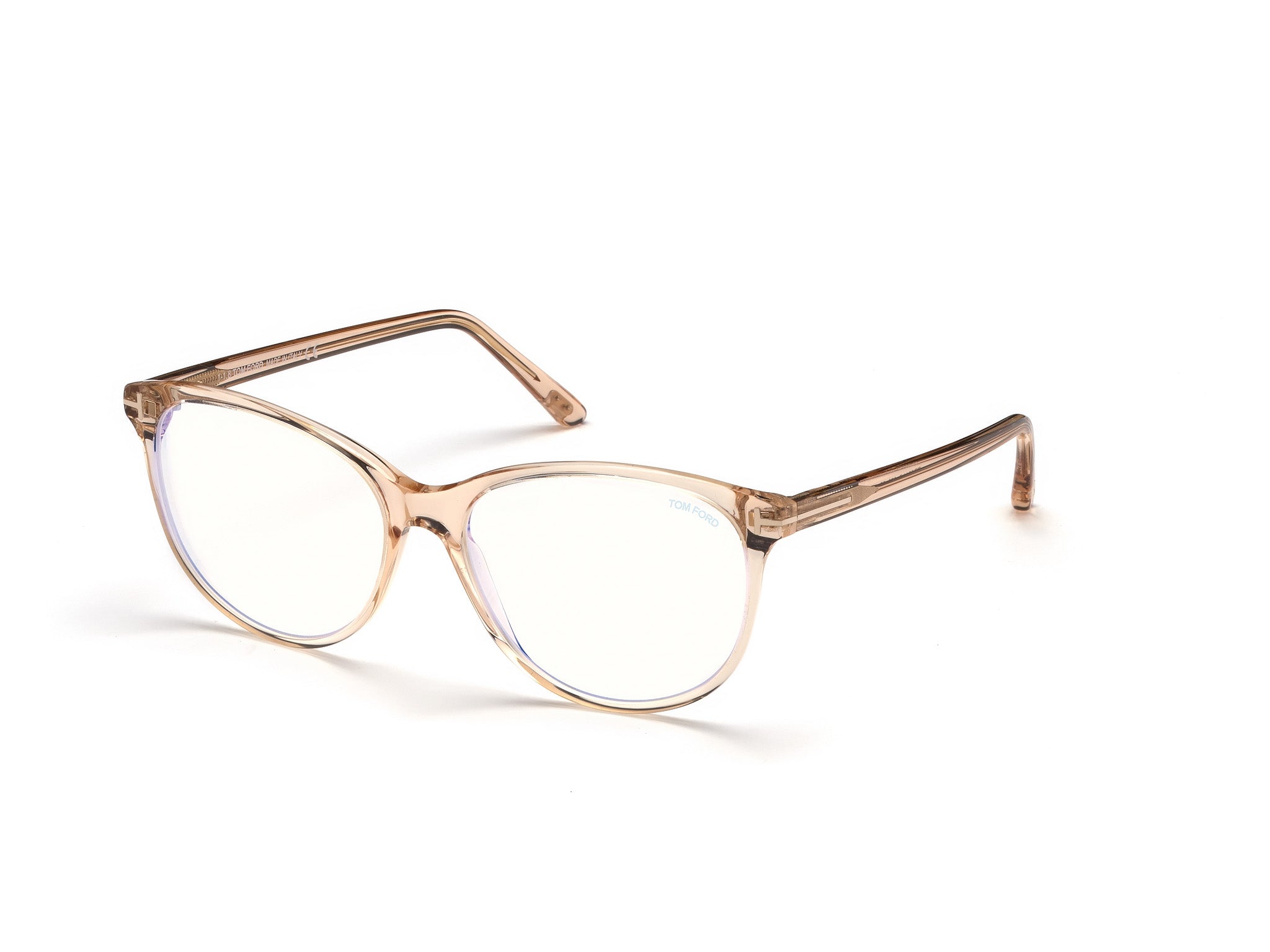 0664689996186 - TOM FORD Frau FT5544-B 072 Rahmen von BRILLEN Acetat Rose  Katzenauge Blaues Antilicht