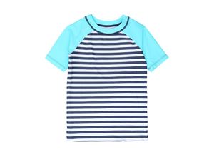 0671374620080 - - Kurzarm-Badeshirt UNDERWATER STRIPES in patriot blue Gr122