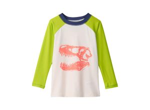 0671374775223 - - Langarm-Badeshirt DINO SKULL in weiß grün Gr104