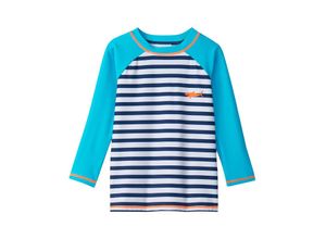 0671374775292 - - Langarm-Badeshirt SHARK STRIPES in blau weiß Gr104