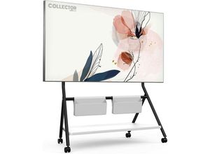 0671716792093 - Fitueyes - design Mobiler tv St?nder Rollbar tv Stand f¨¹r 65 70 75 80 85 88 Zoll Fernseher bis 55kg H?henverstellbar tv Standfuss mit Holzablage &