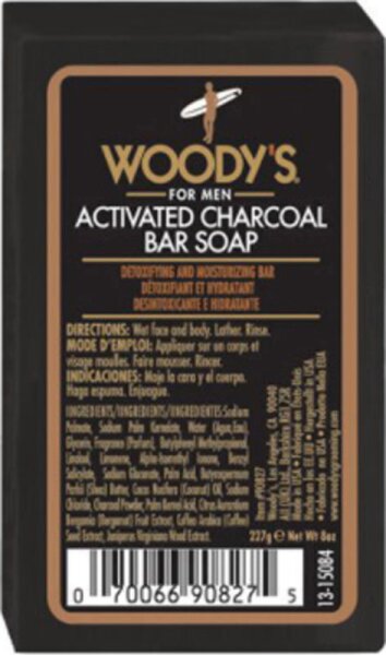 0672153908290 - Woodys Black Charcoal Soap 227 g