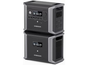 0676327551190 - Dabbsson - Tragbare Powerstation DBS1300 mit DBS1700B Extra Akku Erweitern Sie Kapazität von 1330Wh auf 3000Wh Solargenerator für Home Backup