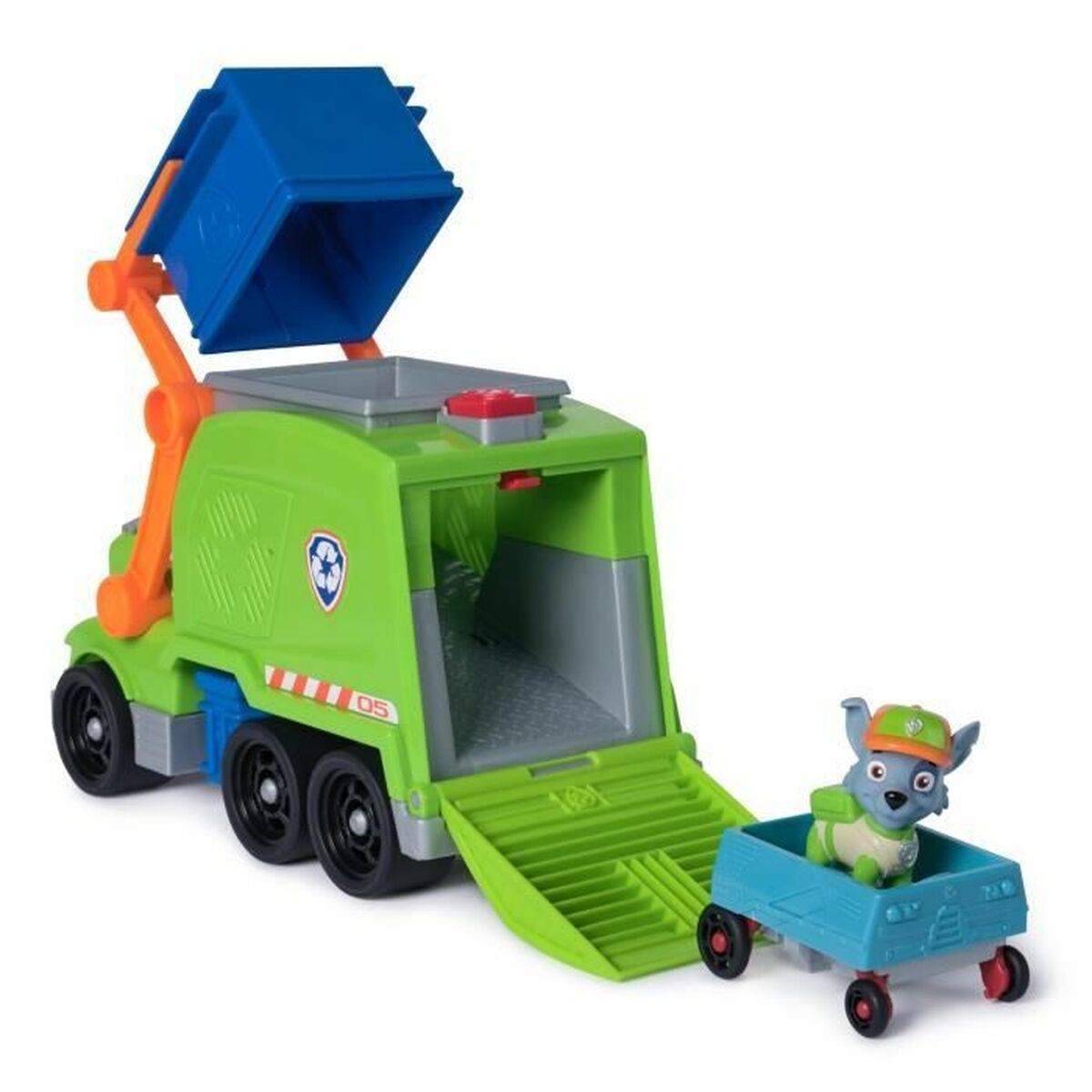 0681147038226 - Paw Patrol - Extragroßer Recycling-Truck mit Rocky Spielfigur und Verwandlungsfunktion Spielfahrzeug 0681147038226 - Paw Patrol - Extragroßer Recycling-Truck mit Rocky Spielfigur und Verwandlungsfunktion Spielfahrzeug