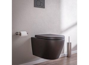 0685717176516 - Wand-Hänge-WC B-8030R Schwarz Matt - inkl Softclose-Deckel