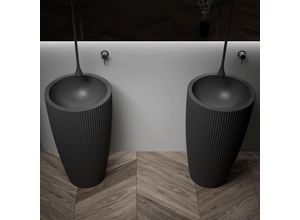 0685717185129 - - Standwaschbecken TWZ316 aus Mineralguss - 50 x 50 x 90 cm - Schwarz matt 0685717185129 - - Standwaschbecken TWZ316 aus Mineralguss - 50 x 50 x 90 cm - Schwarz matt