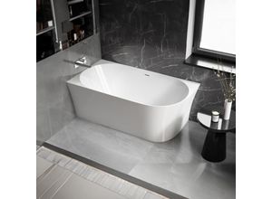 0685717193445 - Freistehende Badewanne nova slim line Acryl Weiß - Einbau Links - 150 x 78 cm