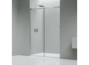 0685717197139 - - Nischendusche mit Schiebetür Soft-Close DX906 flex Chrom - 8 mm Nano Echtglas - Breite wählbar 1200mm