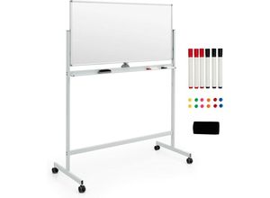 0686654404625 - Goplus - Doppelseitiges magnetisches Whiteboard auf Raedern grosse hoehenverstellbare Magnettafel im Staffelei-Stil magnetische Weisswandtafel 120