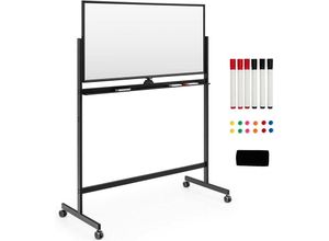 0686654404632 - Goplus - Doppelseitiges magnetisches Whiteboard auf Raedern grosse hoehenverstellbare Magnettafel im Staffelei-Stil magnetische Weisswandtafel 120