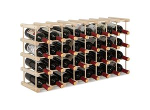 0686654409118 - Casier à Vin en Bois avec Structure Stable en Bois Massif Armoire de Rangement à Vin Verticale et Horizontale à 5 Niveaux pour Cuisine