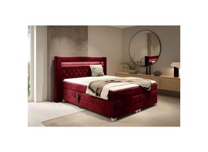 0695102260652 - Boxspringbett Elektrisch Bett armando 120x200cm in Stoff Fresh Rot