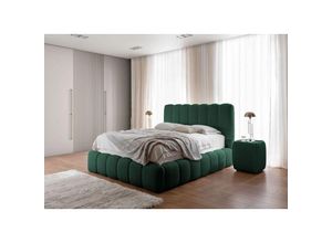 0695102261369 - Fun Moebel - Polsterbett Doppelbett Set1 carson 140x200cm Stoff Catch Me Moosgrün